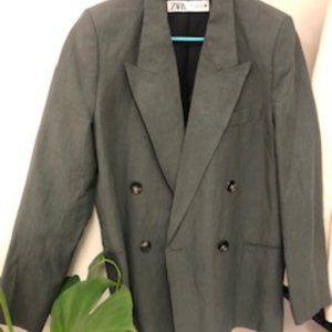 Zara Double Breasted Gray Blazer